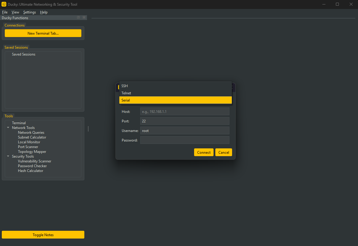 Screenshot of Ducky's tools